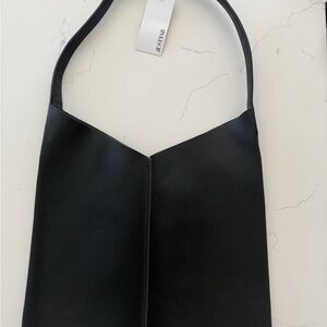Sleek Black Faux Leather Bag